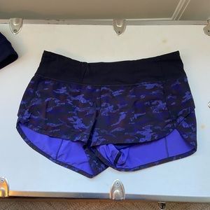 Lulu camo running shorts
